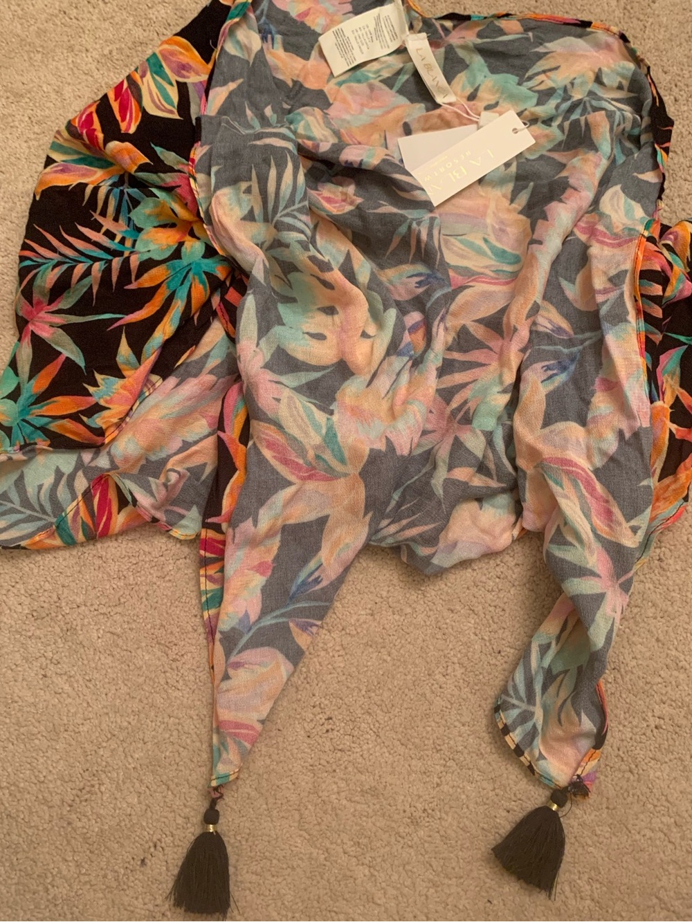 NWT LA BLANCA Floral Tropical Wrap Beach Swim Skirt Cover-up - Picture 3 of 5